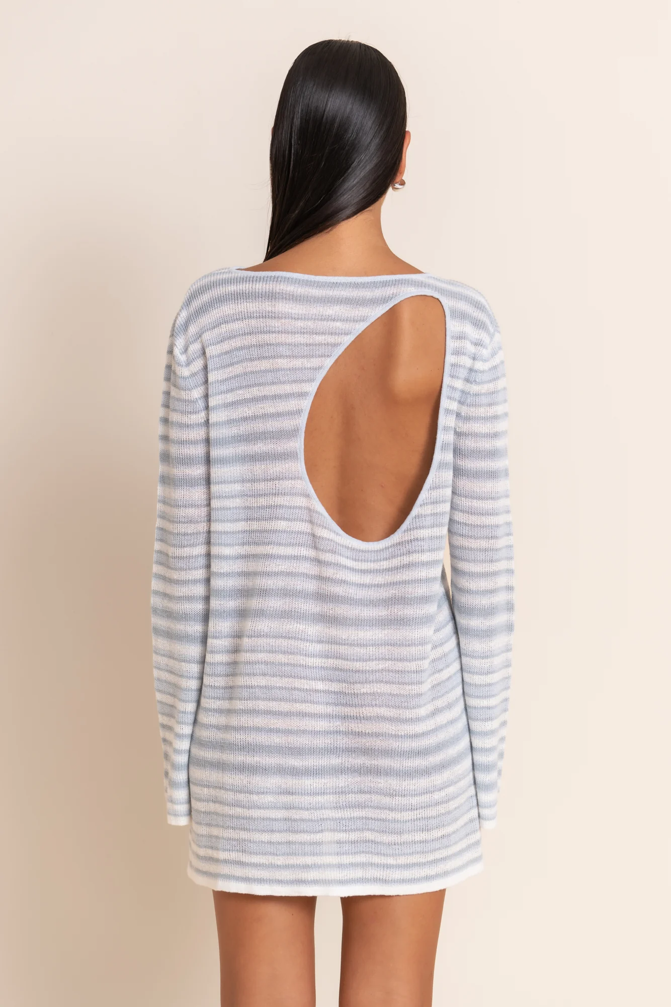 AURA MINI DRESS - AZURE STRIPE - Image 6