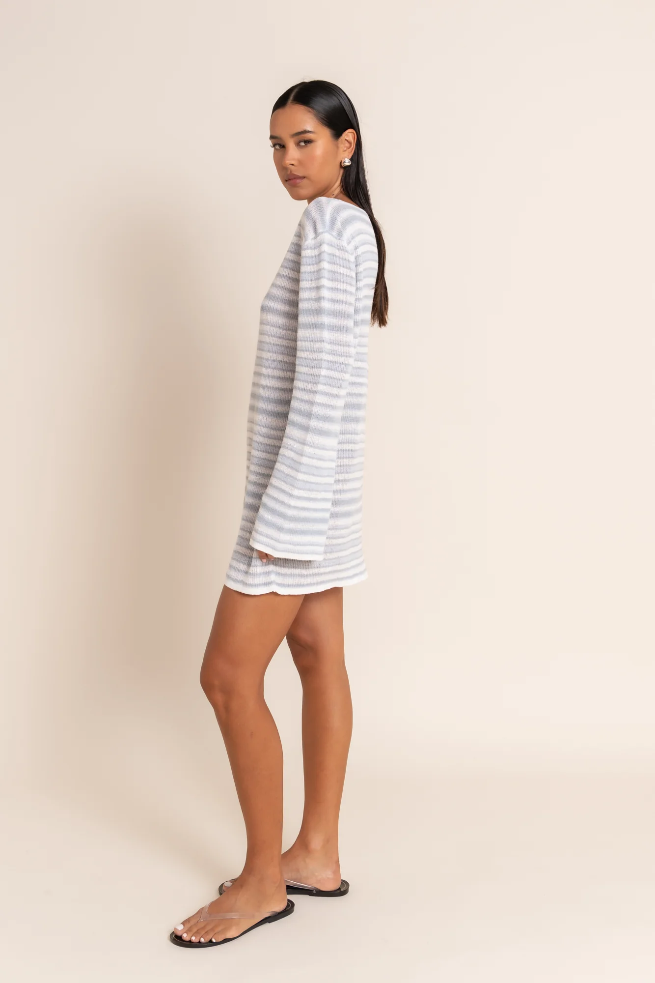 AURA MINI DRESS - AZURE STRIPE - Image 7