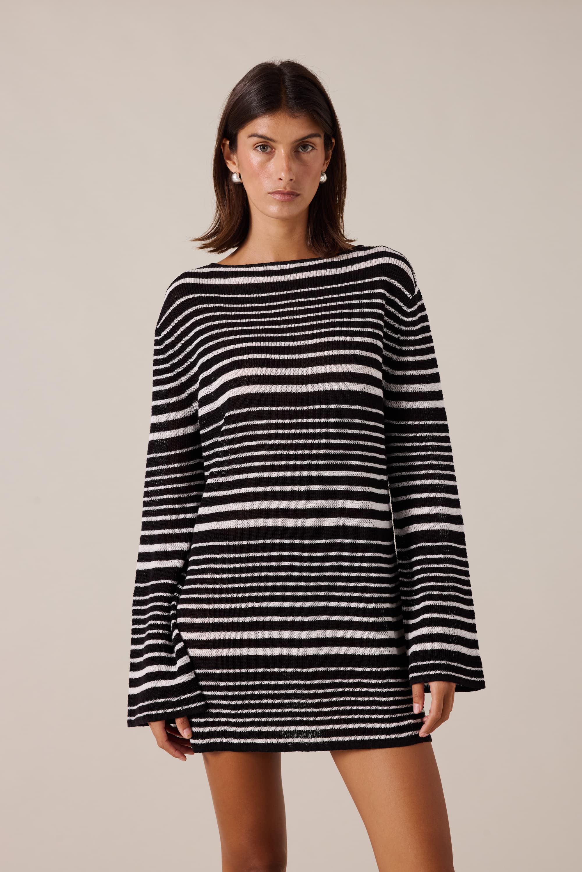 AURA MINI DRESS - MONOCHROME - Image 5