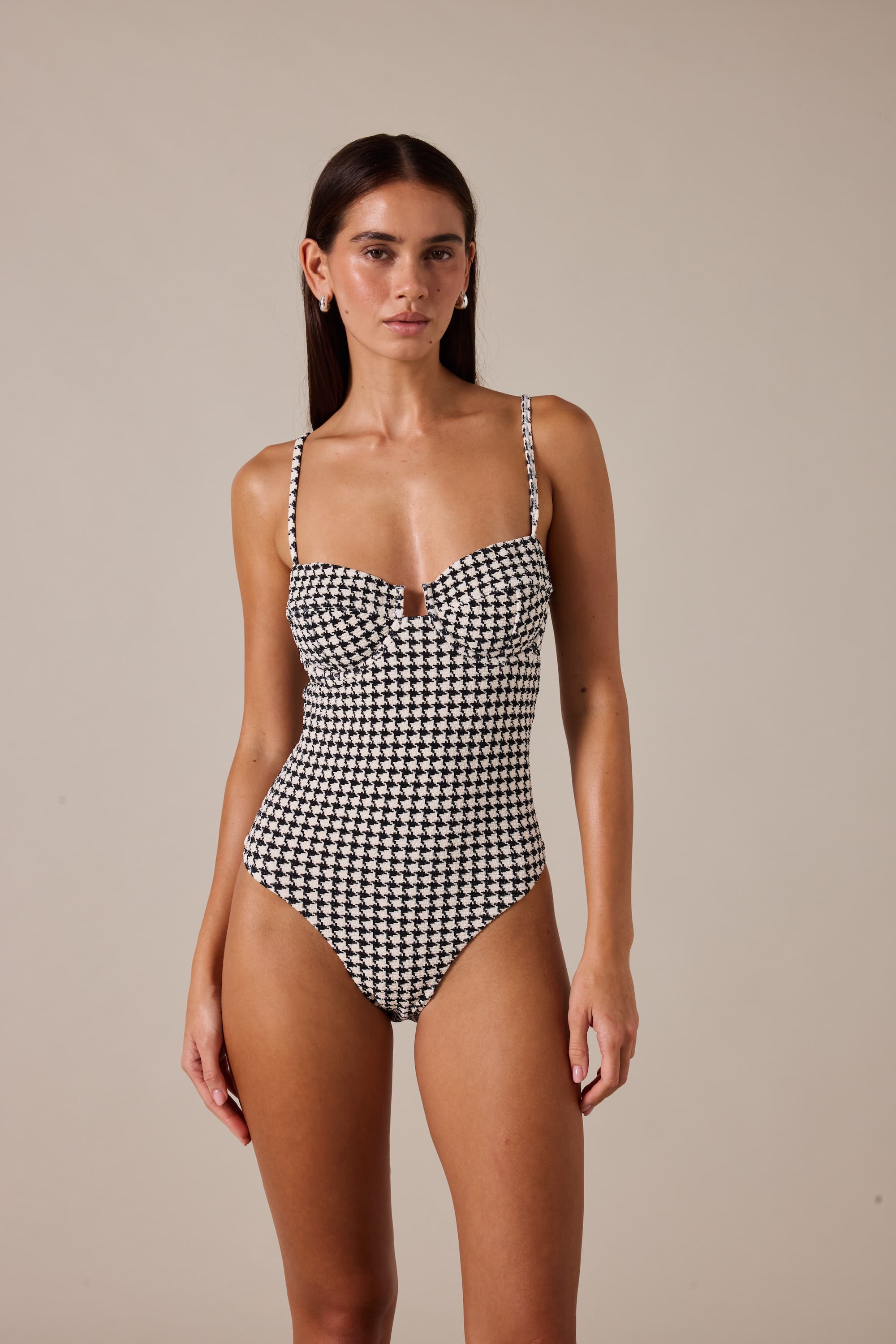 ESCAPE UNDERWIRE ONE PIECE - HOUNDSTOOTH - Image 4