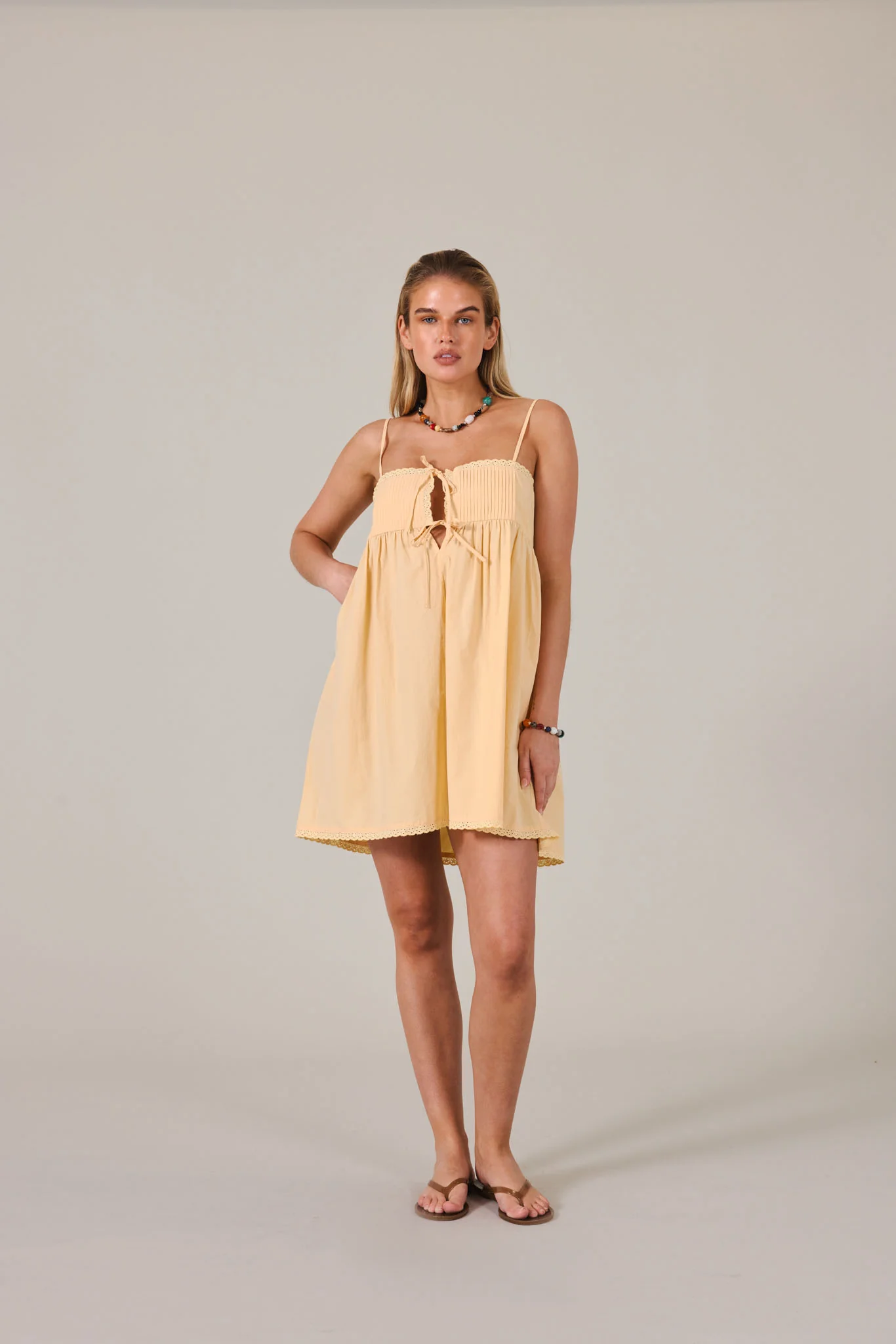 LILYA MINI DRESS - PEACH - Image 5