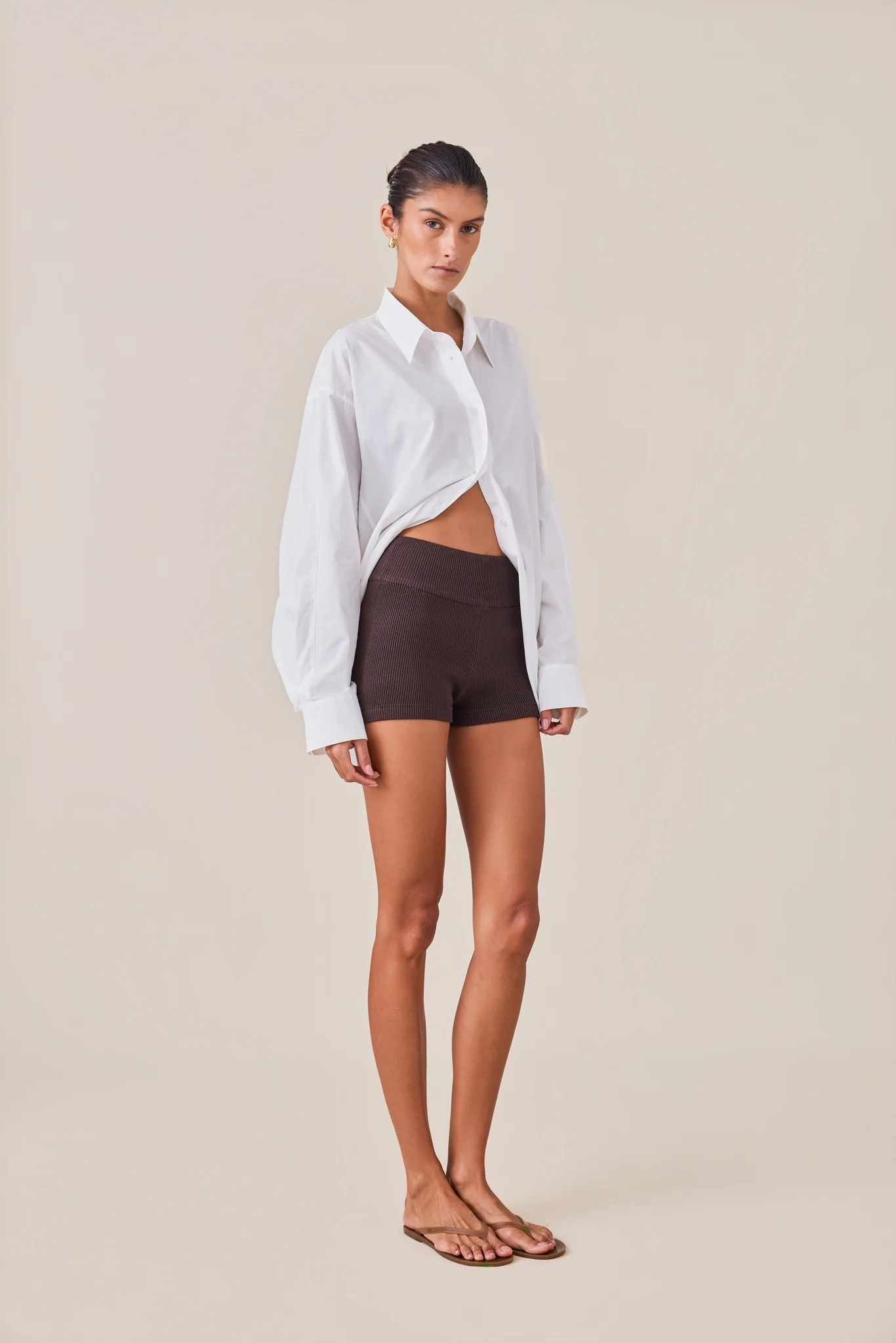 SOL KNIT SHORT - CACAO - Image 4