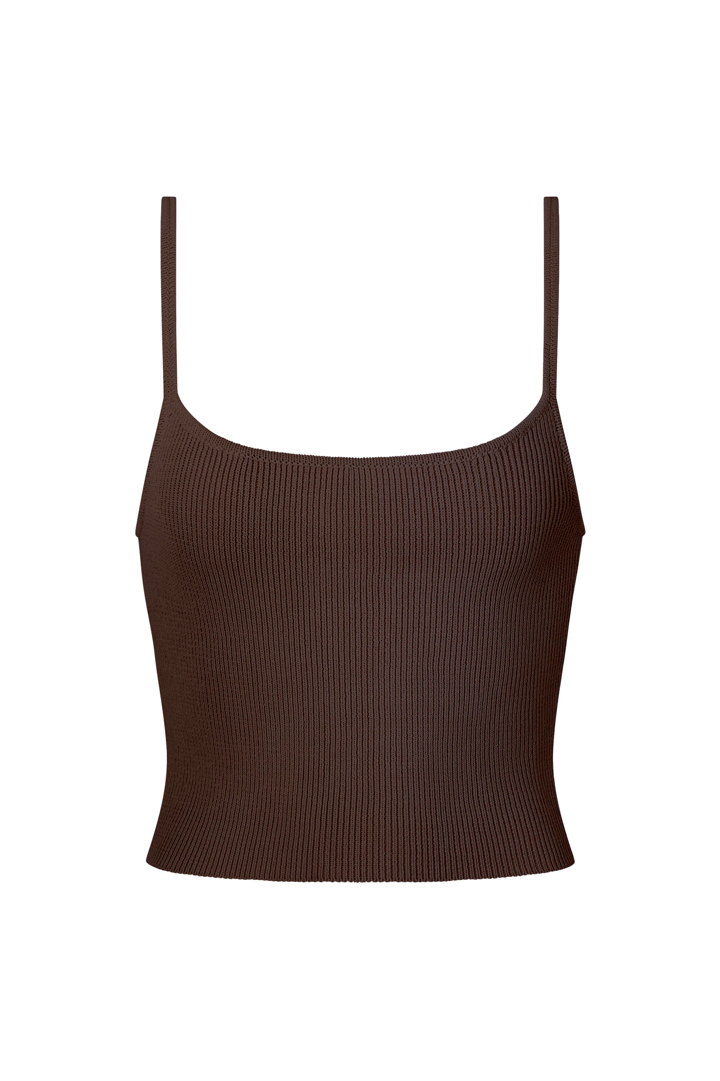SOL KNIT TANK - CACAO - Image 5